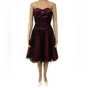 Elegant Black and Purple Women's Dress